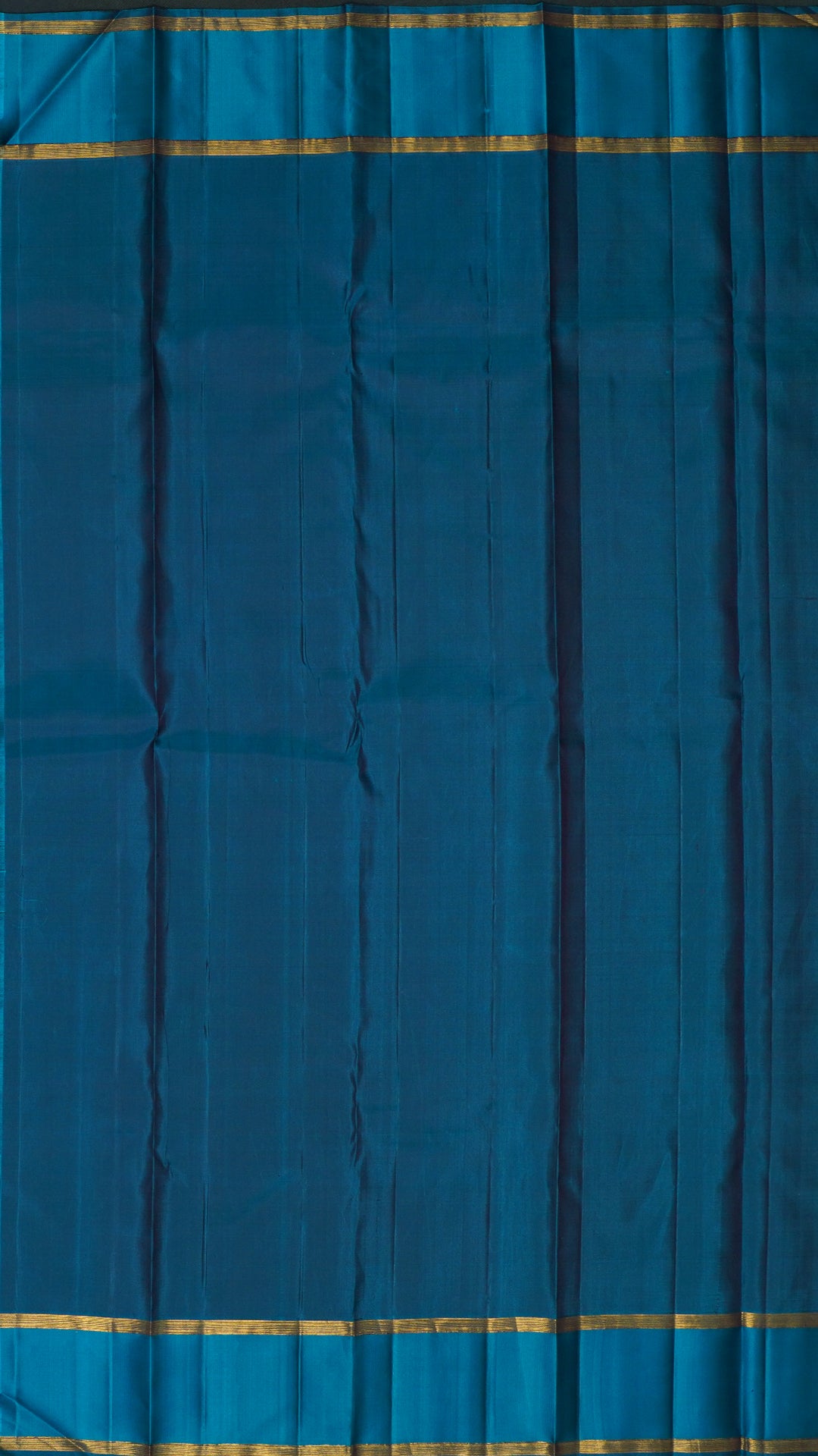 Purple Kanchi Pattu Saree with Sulphate Blue Gap Border