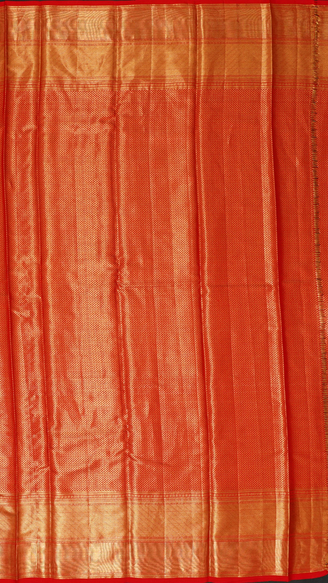 Orange Kanchi Pattu Saree with Rich Zari Border