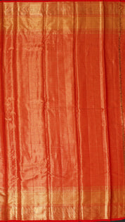 Orange Kanchi Pattu Saree with Rich Zari Border