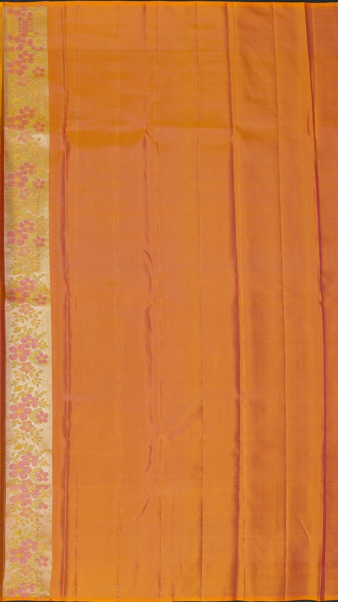 Powder Blue Kanchi Pattu Saree with Peach Zari Border