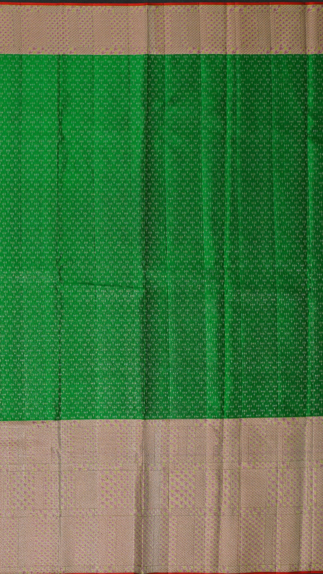 Dark Green Kanchi Pattu Saree with Tissue Brocade Border