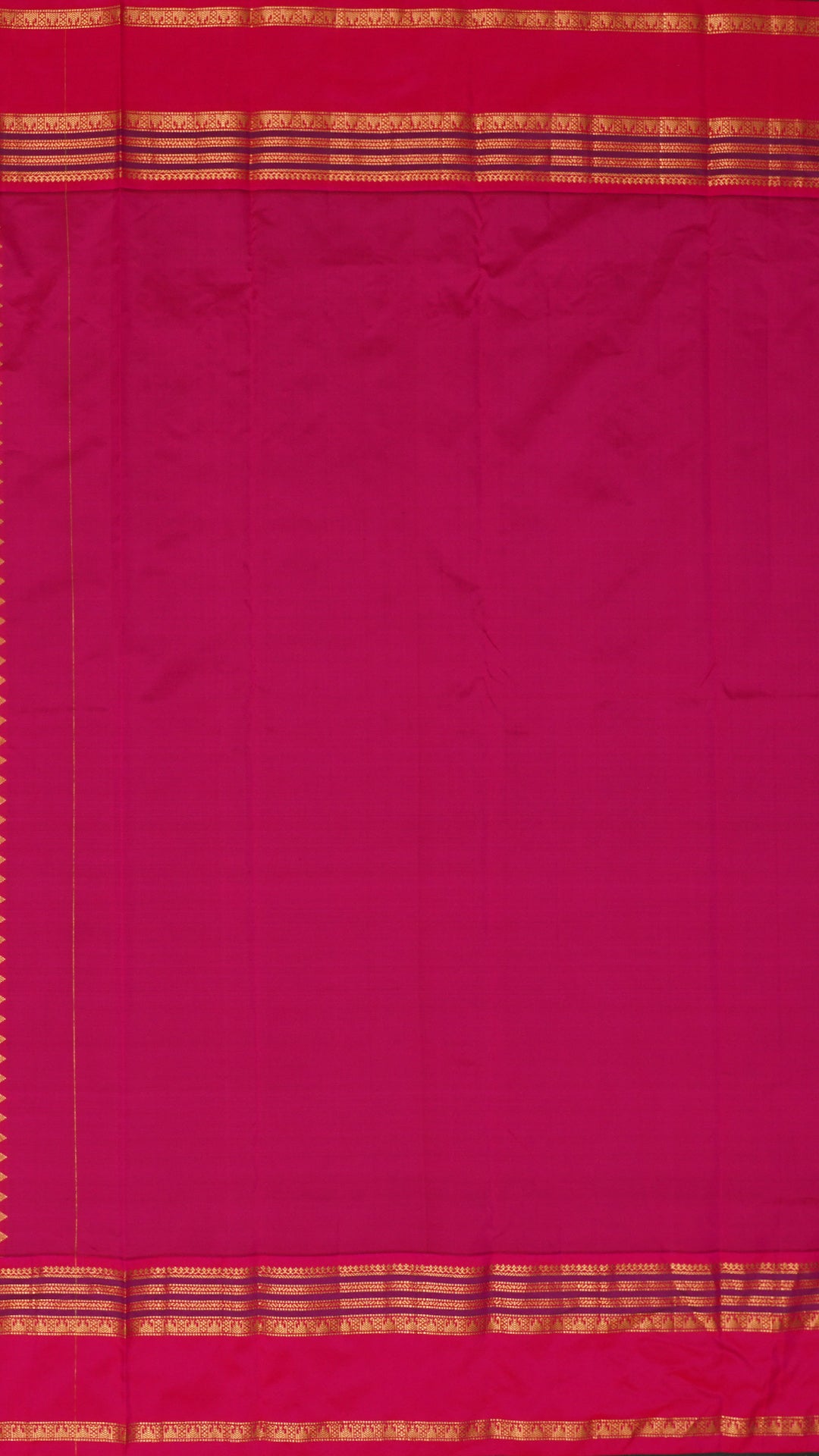 Sulphate Blue Kanchi Pattu Saree with Gap Border