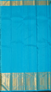 Sky Blue Kanchi Pattu Saree with Rich Zari Border