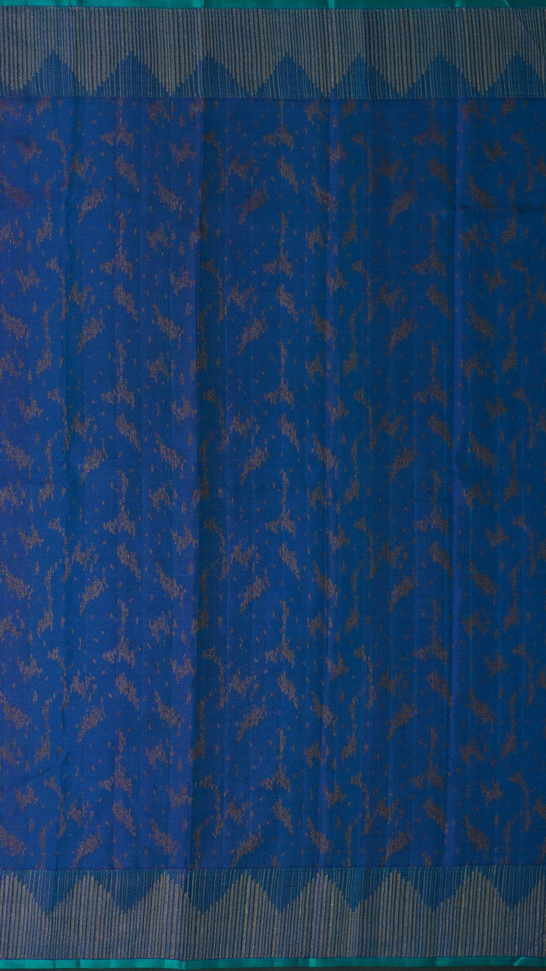 Aqua Blue Kanchi Pattu Saree with Temple Border