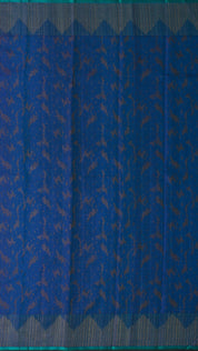 Aqua Blue Kanchi Pattu Saree with Temple Border