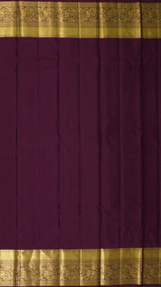 Burgundy Kanchi Pattu Saree with Self Zari Border