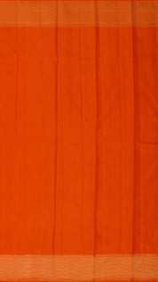 Orange Kanchi Pattu Saree with Designer Zari Border