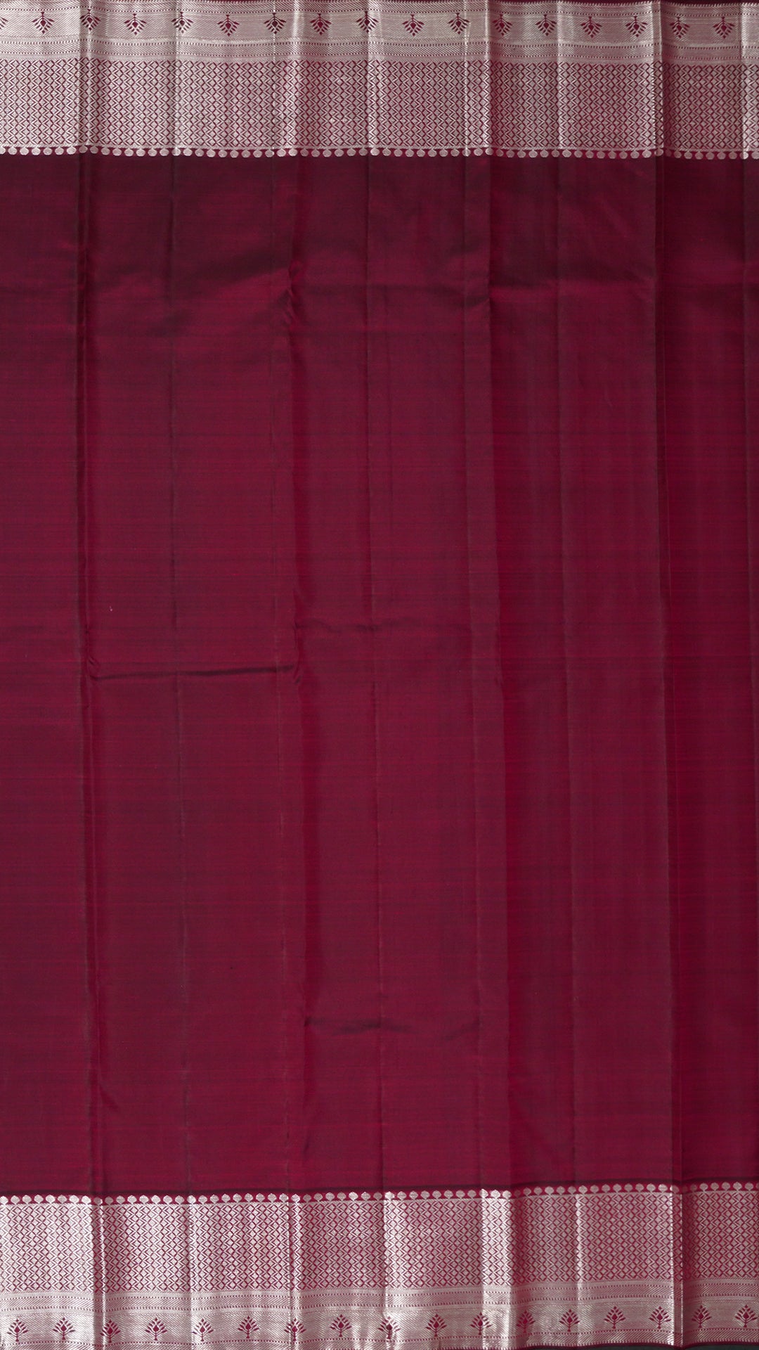 Burgundy Kanchi Pattu Saree with Self Zari Border