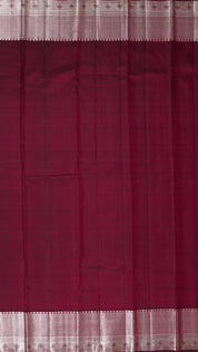 Burgundy Kanchi Pattu Saree with Self Zari Border