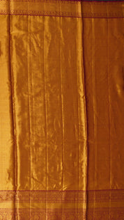 Mustard Yellow Kanchi Pattu Saree with Maroon Zari Border