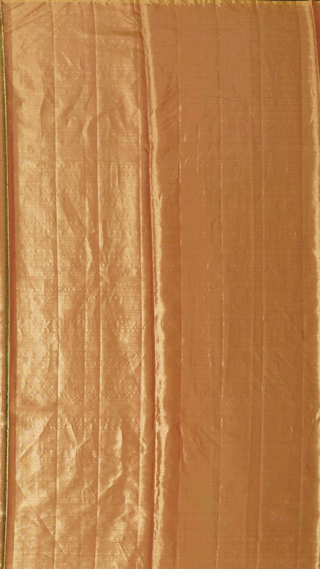 Snuff Kanchi Pattu Saree with Orange Tissue Elephant Border