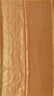 Snuff Kanchi Pattu Saree with Orange Tissue Elephant Border