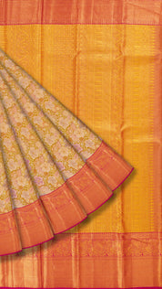 Gold Tissue Kanchipuram Saree with Pink Pallu