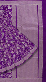 Purple Banaras Saree with All Over Brocade Design