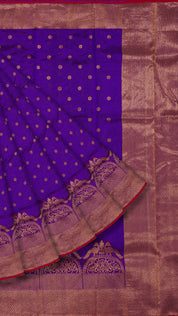 Purple Chanderi Silk Saree with Gold Butta & Jal Border