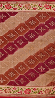 Multi-Colour Banarasi Tusser Saree with Floral Border
