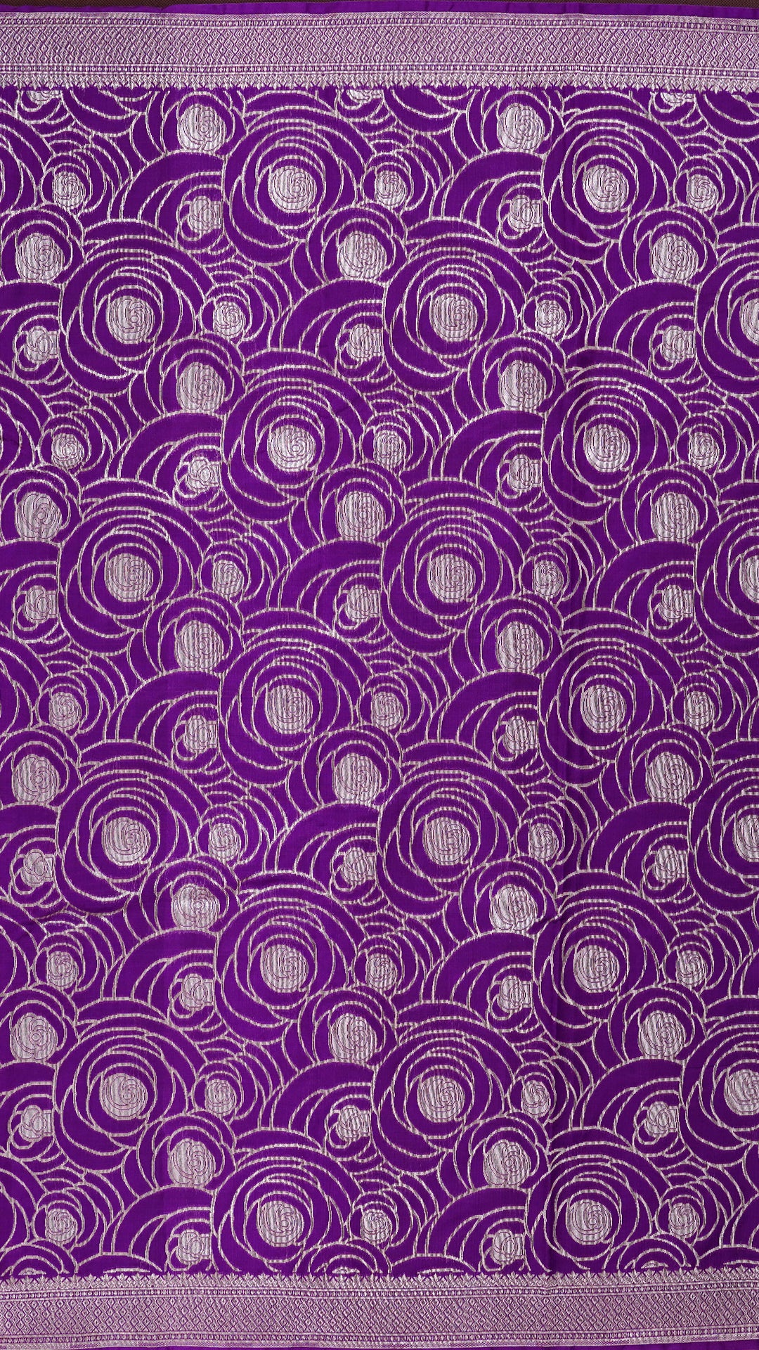 Purple Banaras Saree with All Over Brocade Design