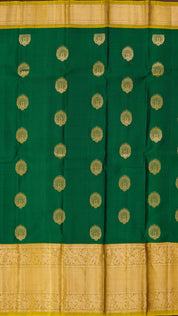 Dark Green Kanchipuram Saree with Olive Border
