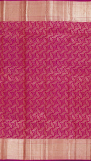 Magenta Pink Kanchipuram Silk Saree with Khadi Border