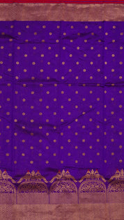 Purple Chanderi Silk Saree with Gold Butta & Jal Border