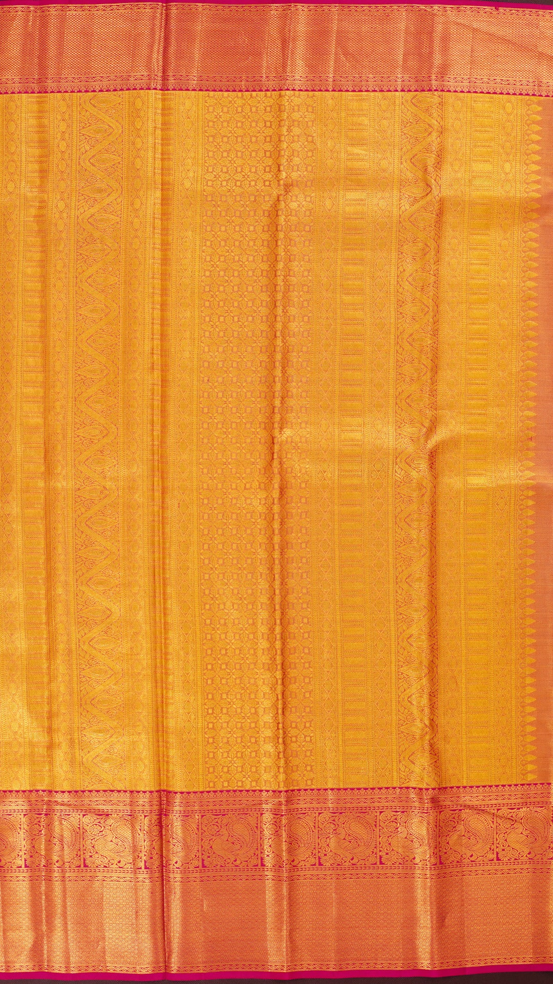 Gold Tissue Kanchipuram Saree with Pink Pallu