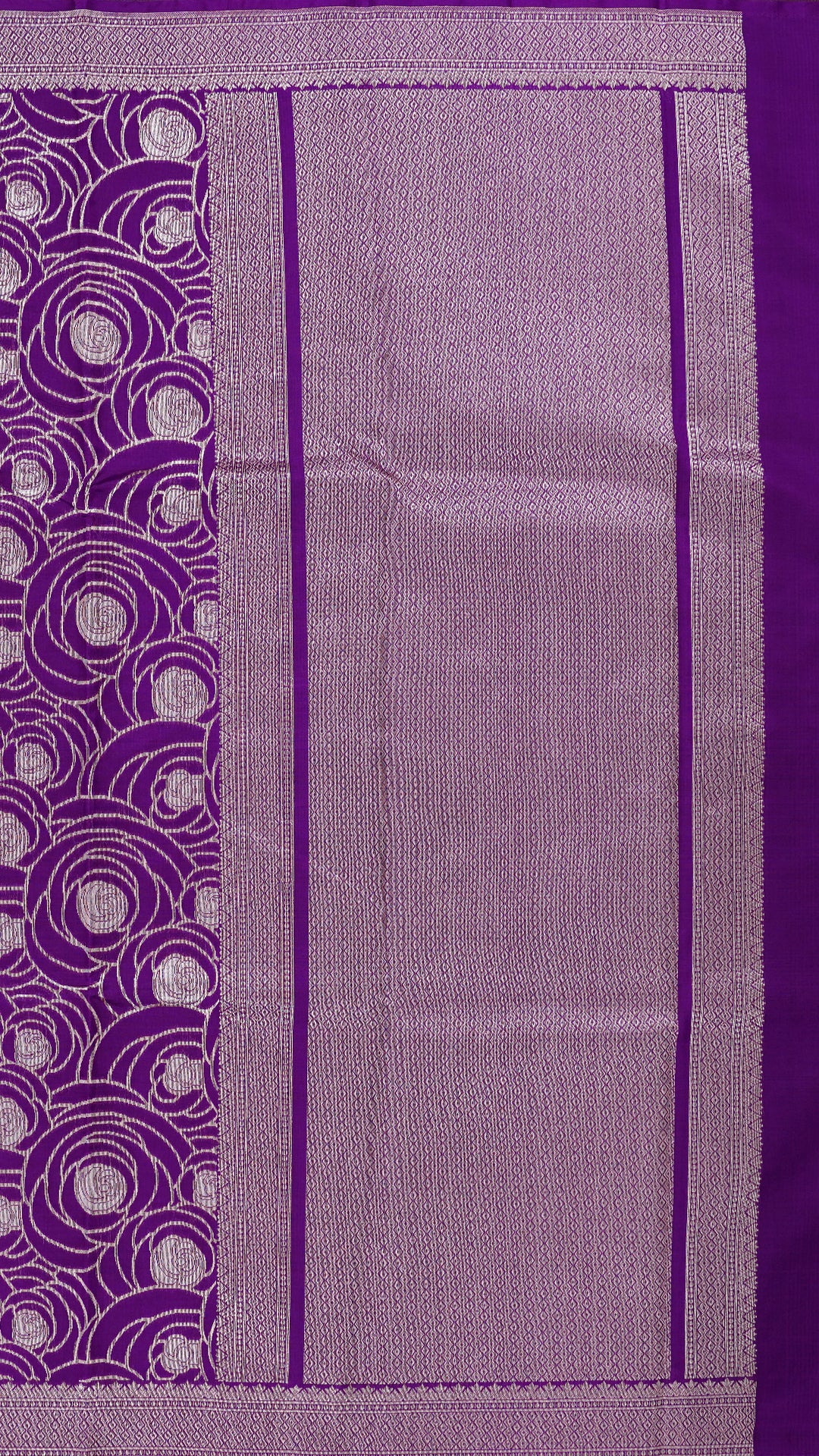 Purple Banaras Saree with All Over Brocade Design