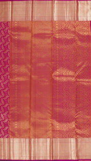 Magenta Pink Kanchipuram Silk Saree with Khadi Border
