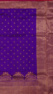 Purple Chanderi Silk Saree with Gold Butta & Jal Border