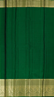 Lavender and Dark Green Kanchipuram Silk Saree with Gold Zari Border | Big Border Traditional Saree