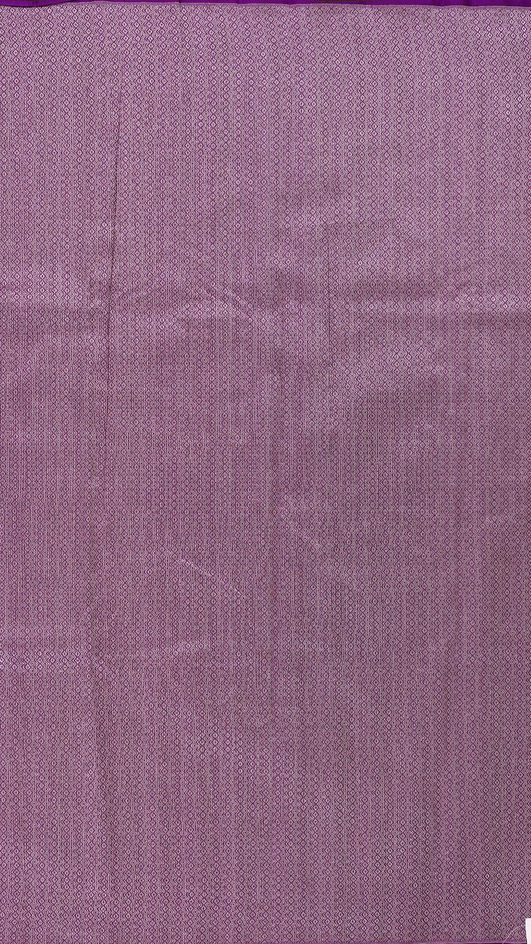 Purple Banaras Saree with All Over Brocade Design