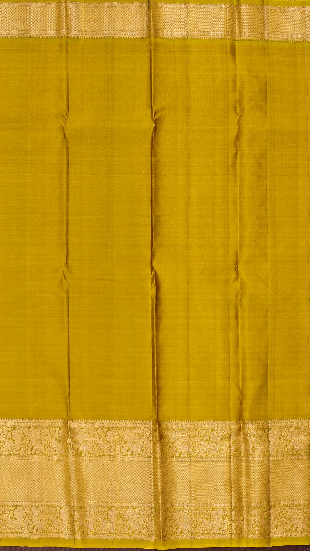 Dark Green Kanchipuram Saree with Olive Border