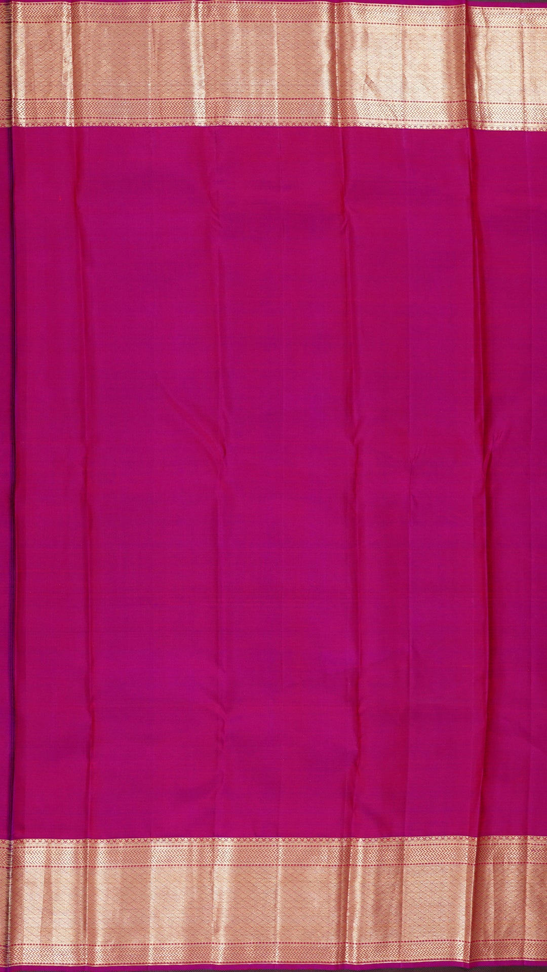 Magenta Pink Kanchipuram Silk Saree with Khadi Border