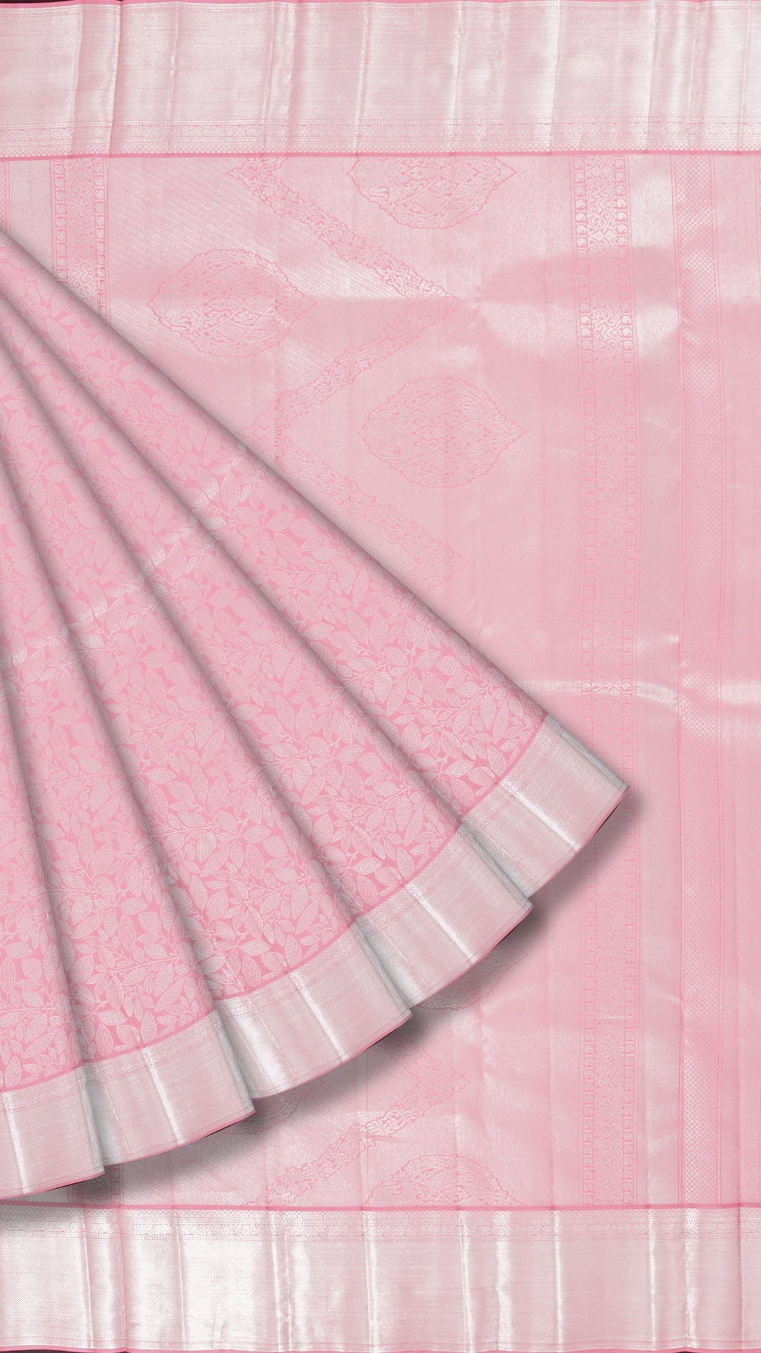 Peach Kanchipuram Saree with Kadi Border