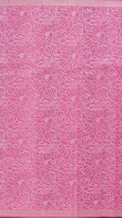 Baby Pink Banaras Saree with Silver Zari Border