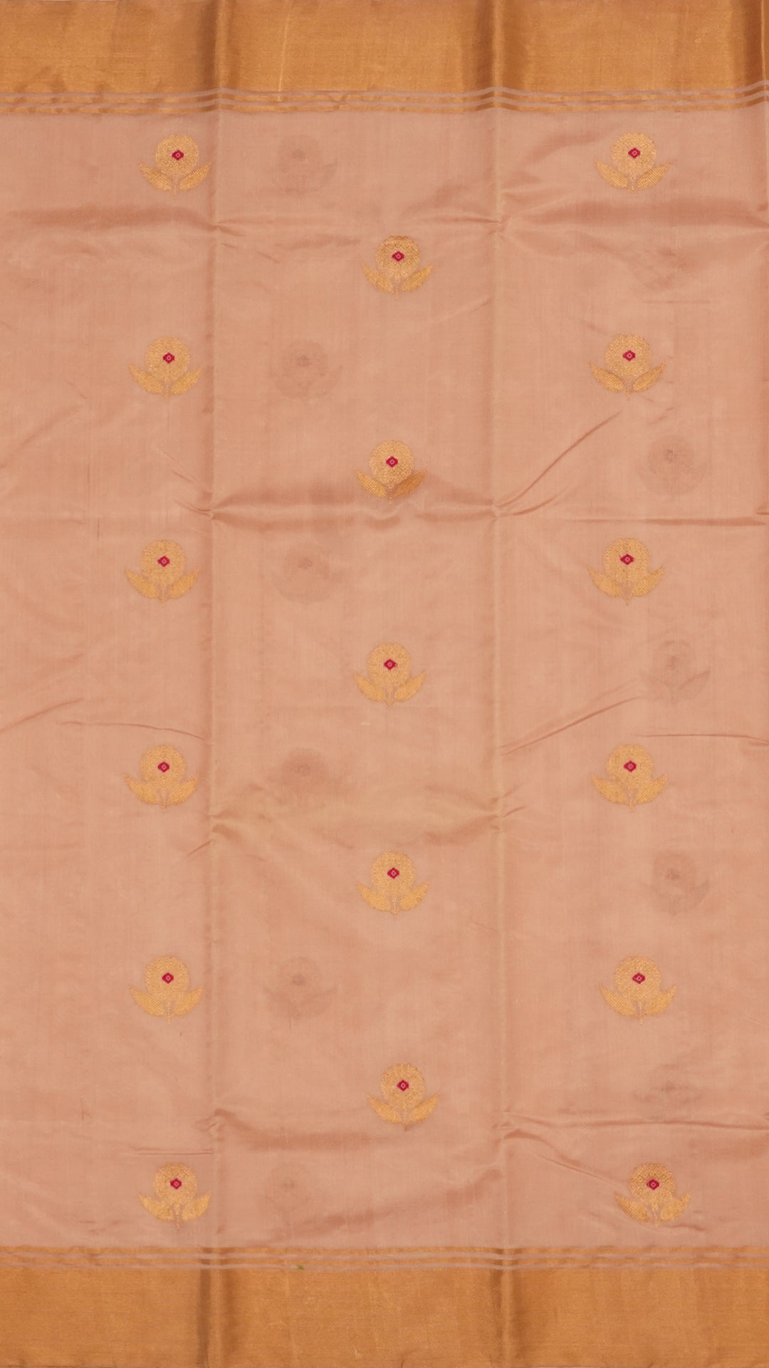 Light Mauve Pink Chanderi Silk Saree with Gold Butta Work