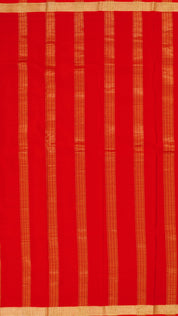Red Crepe Saree with Self-Plain Body and Zari