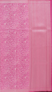 Baby Pink Banaras Saree with Silver Zari Border