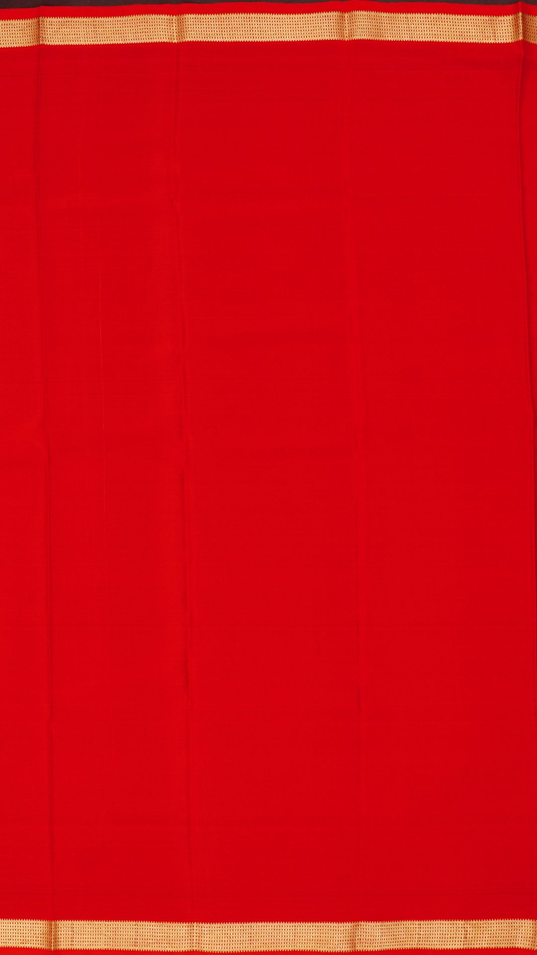 Red Crepe Saree with Self-Plain Body and Zari