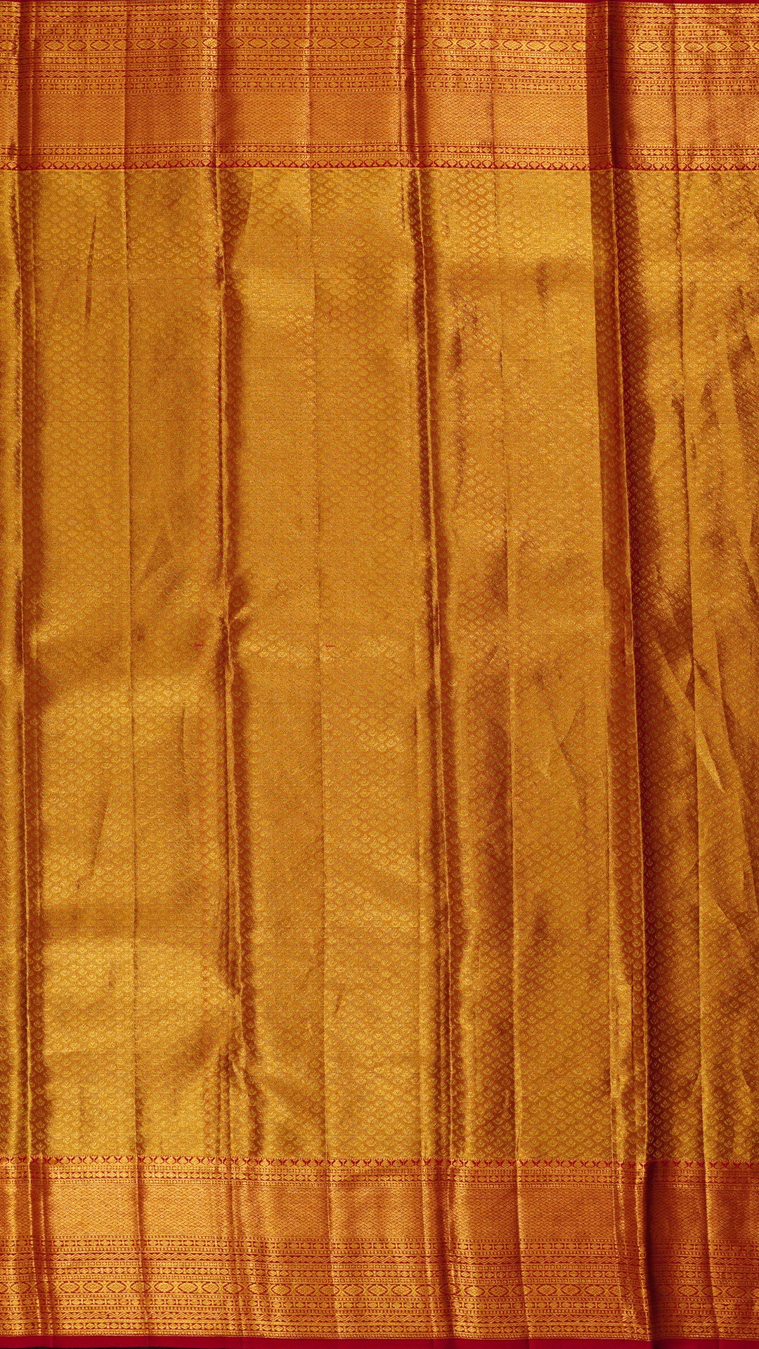 Golden Kanchi Pattu Saree with Intricate Warli Art Design