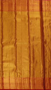 Golden Kanchi Pattu Saree with Intricate Warli Art Design