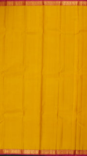 Classic Yellow Kanchi Silk Saree with Pink Contrast Border