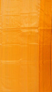 Mustard Yellow Banaras Silk Saree with Vertical Stripes