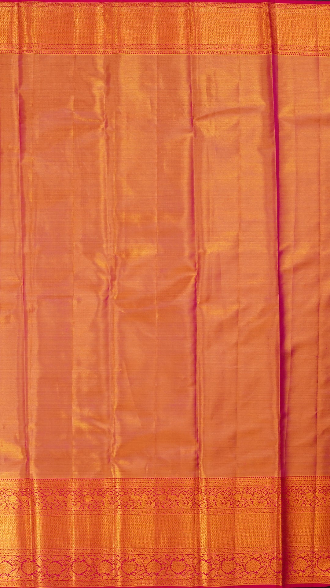 Sea Green Silk Saree with Pink Contrast and All Over Zari