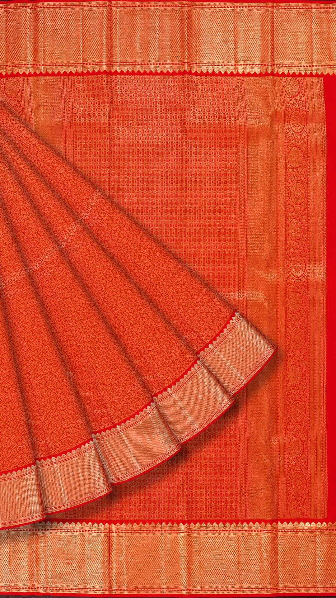 Red Kanchipuram Saree with Brocade Border