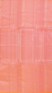 Bright Peach Banaras Silk Saree with Vertical Stripes