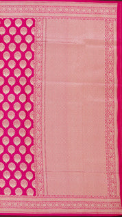 Bright Magenta Banaras Silk Saree with Buta Brocade Border