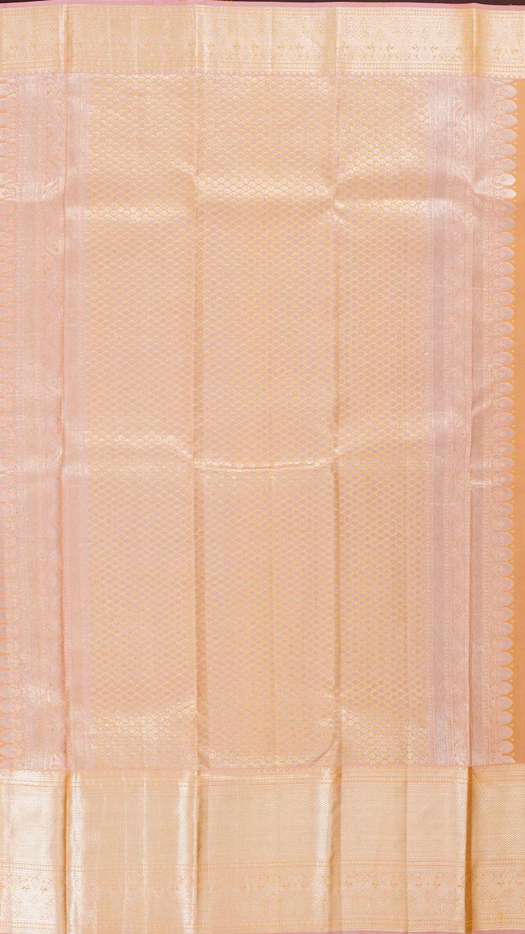 Dark Yellow Kanchipuram Saree with Onion Pink Pallu