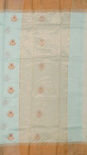 Powder Blue Chanderi Silk Saree with Gold Butta Work