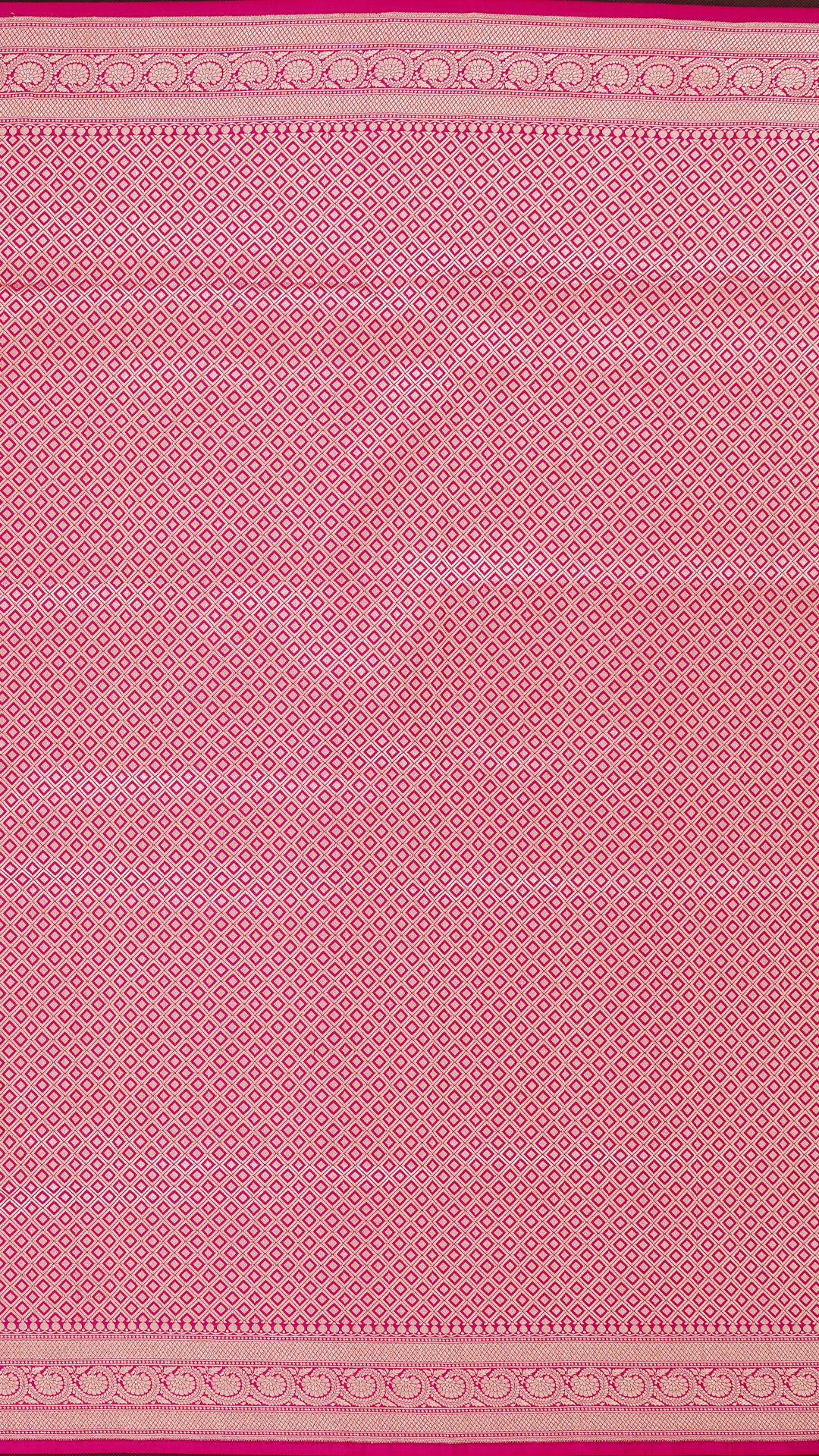 Bright Magenta Banaras Silk Saree with Buta Brocade Border