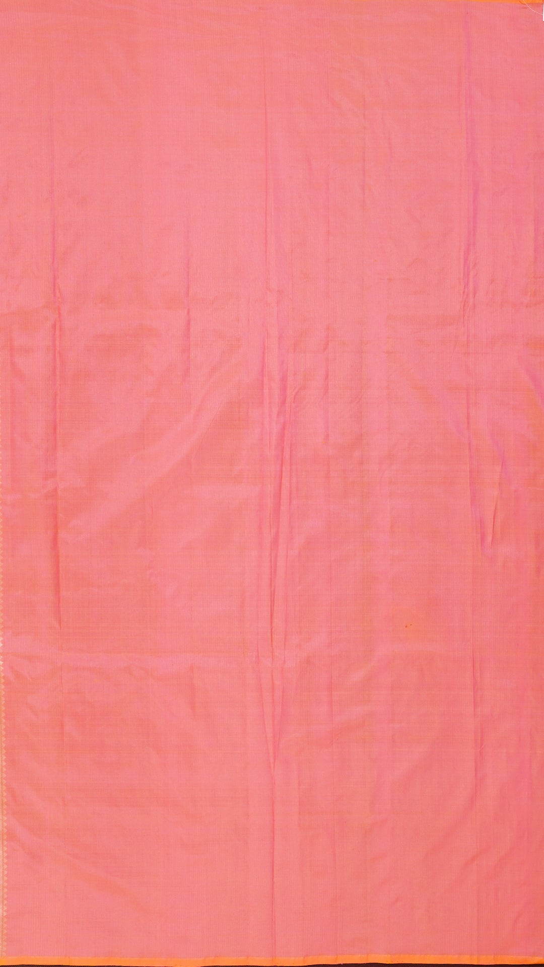 Bright Peach Banaras Silk Saree with Vertical Stripes